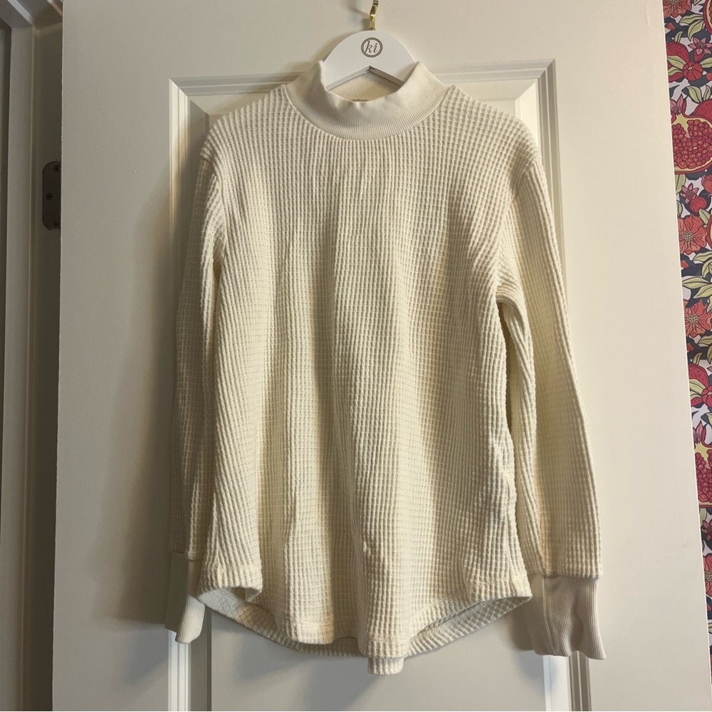 Madewell Ivory Waffle Knit Sweater